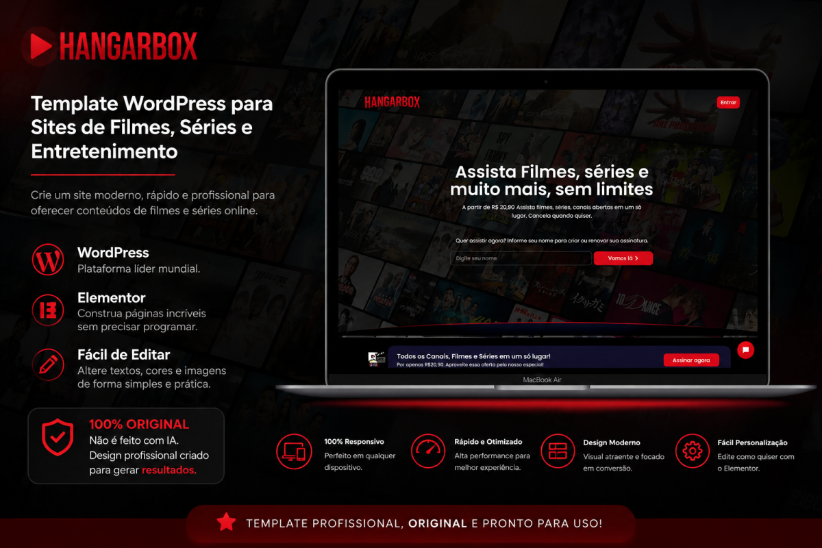 Template WordPress para Sites de Filmes, Séries e Streaming