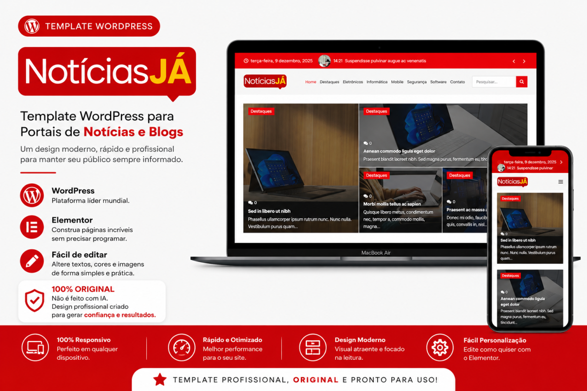Template WordPress para Portais de Notícias e Blogs